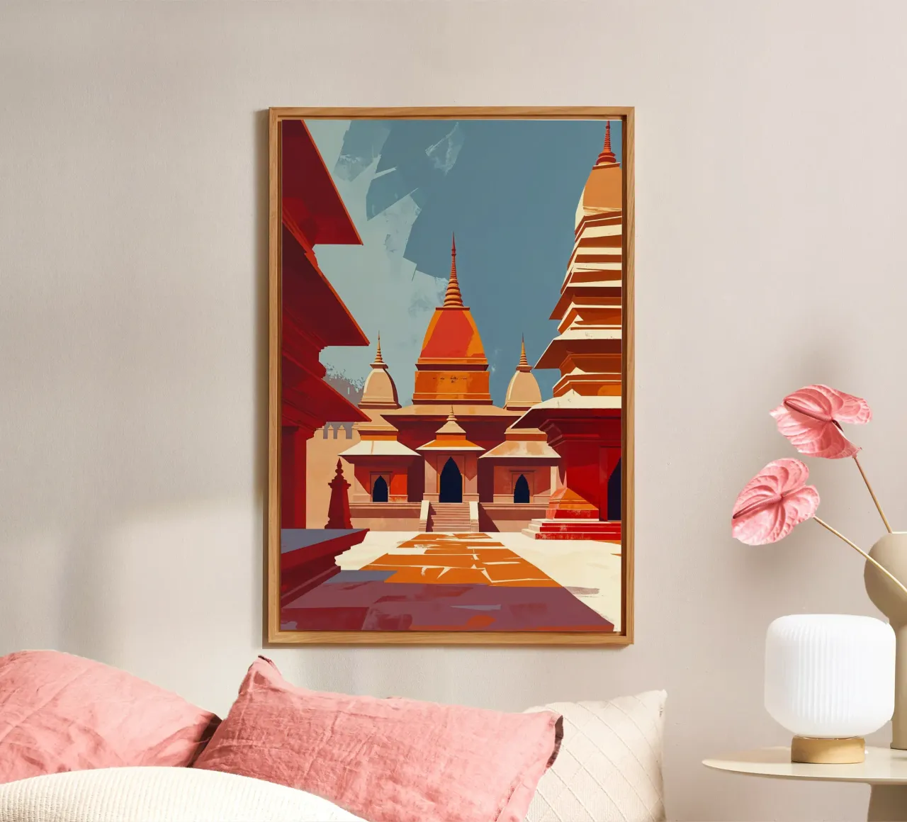 Abstract Depiction of Kathmandu's Temple Serenity alluminio dibond da AlbertKlee