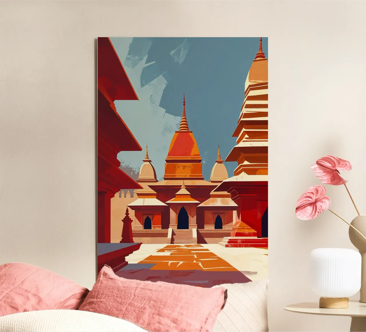Abstract Depiction of Kathmandu's Temple Serenity alluminio dibond da AlbertKlee