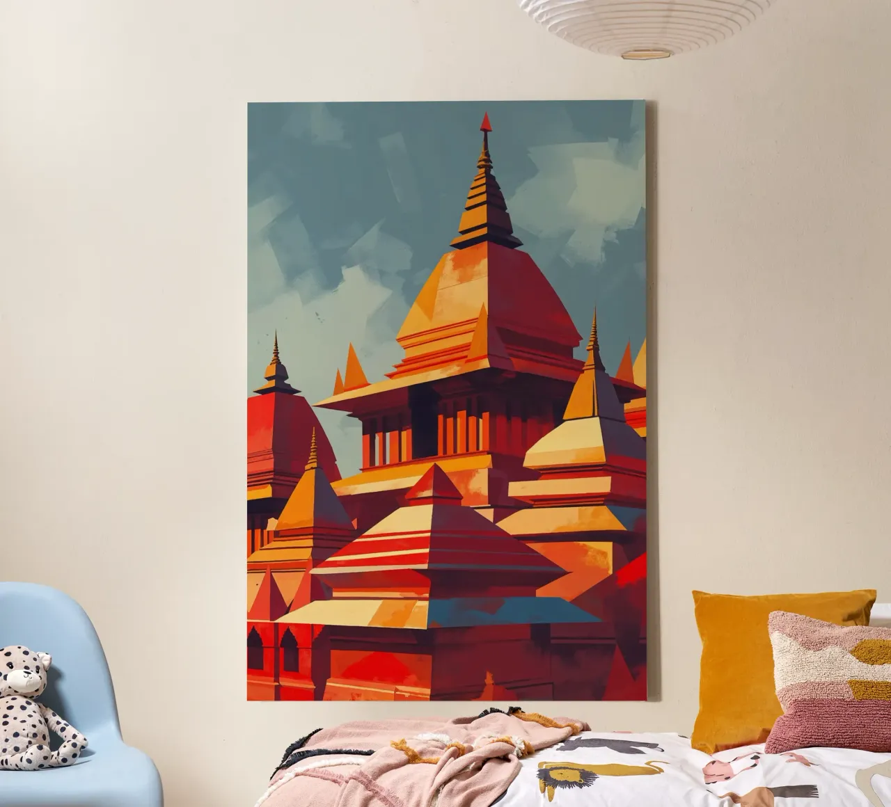 Geometric Elegance of Kathmandu Temples tela con Cornice a cassetta da AlbertKlee