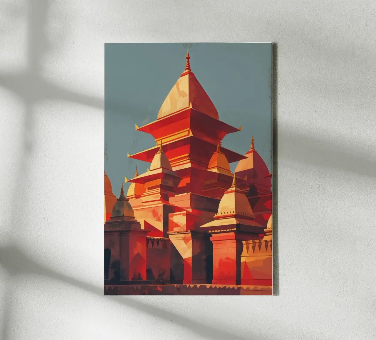 Abstract Tribute to Kathmandu’s Timeless Temples tela con Cornice a cassetta da AlbertKlee