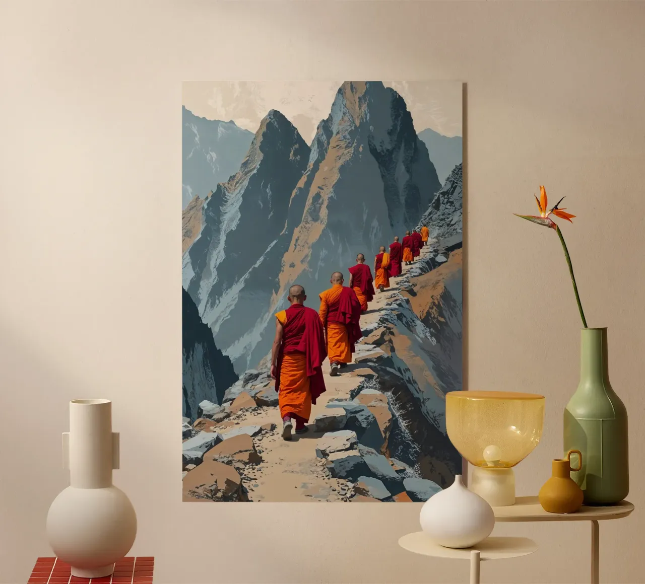 Nepalese Monks Traversing the Himalayan Path plexiglass da AlbertKlee