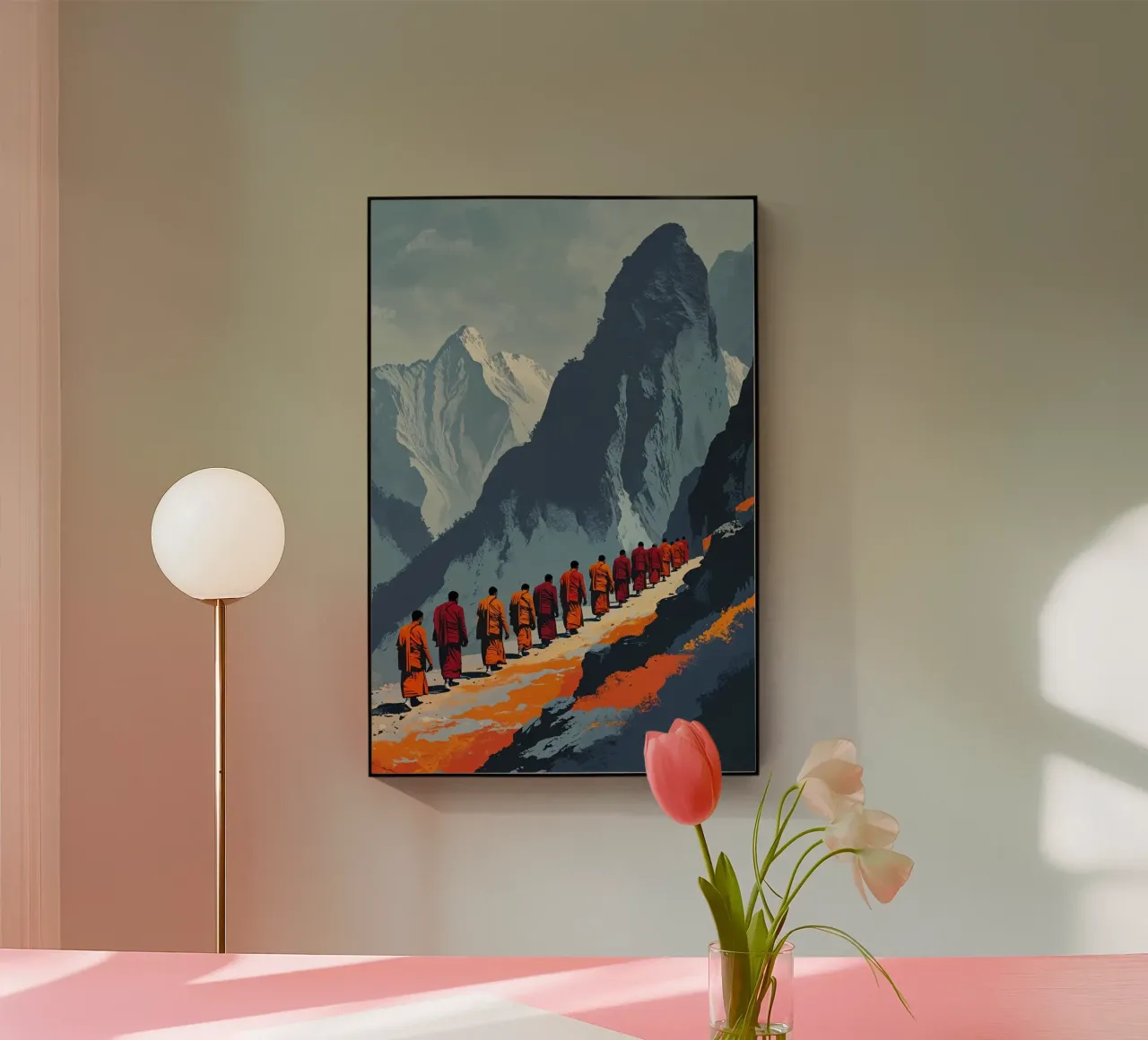 Himalayan Monks in Contemplative Ascent plexiglass da AlbertKlee