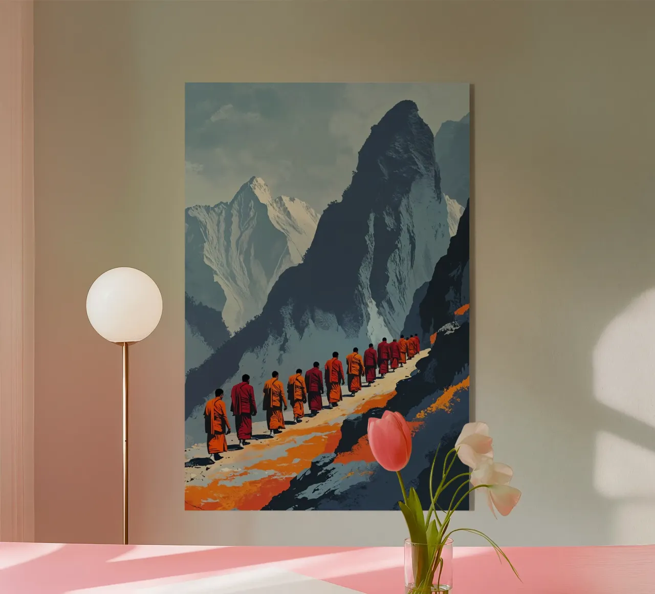 Himalayan Monks in Contemplative Ascent plexiglass da AlbertKlee