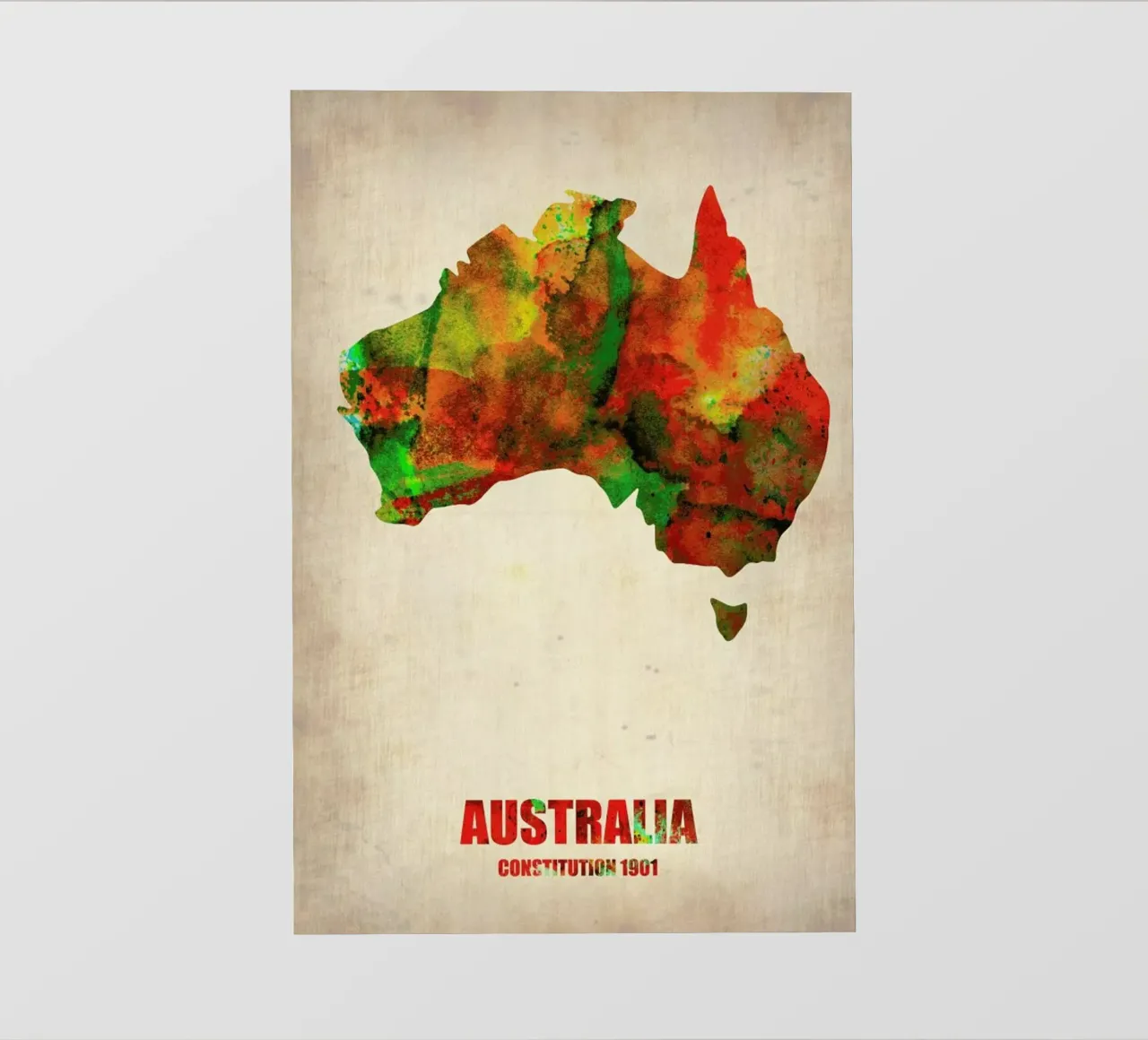 Australia Watercolor Map telo in pvc da Naxart