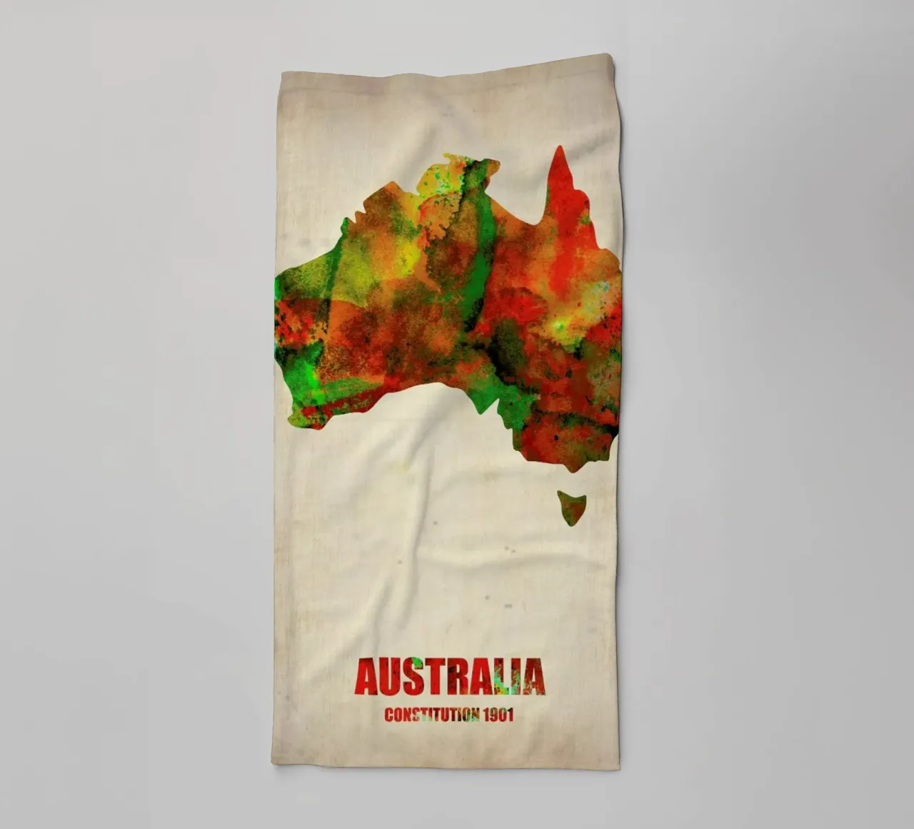 Australia Watercolor Map asciugamano da bagno da Naxart