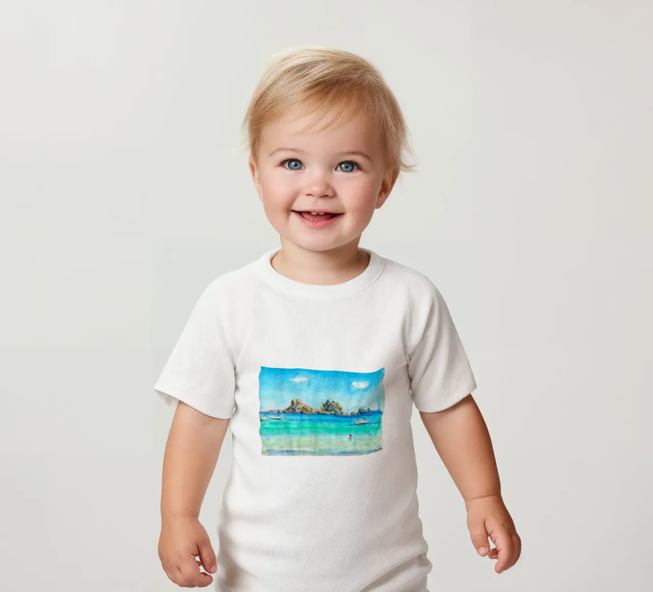 Tamaricciu beach maglietta neonato da C.WILL