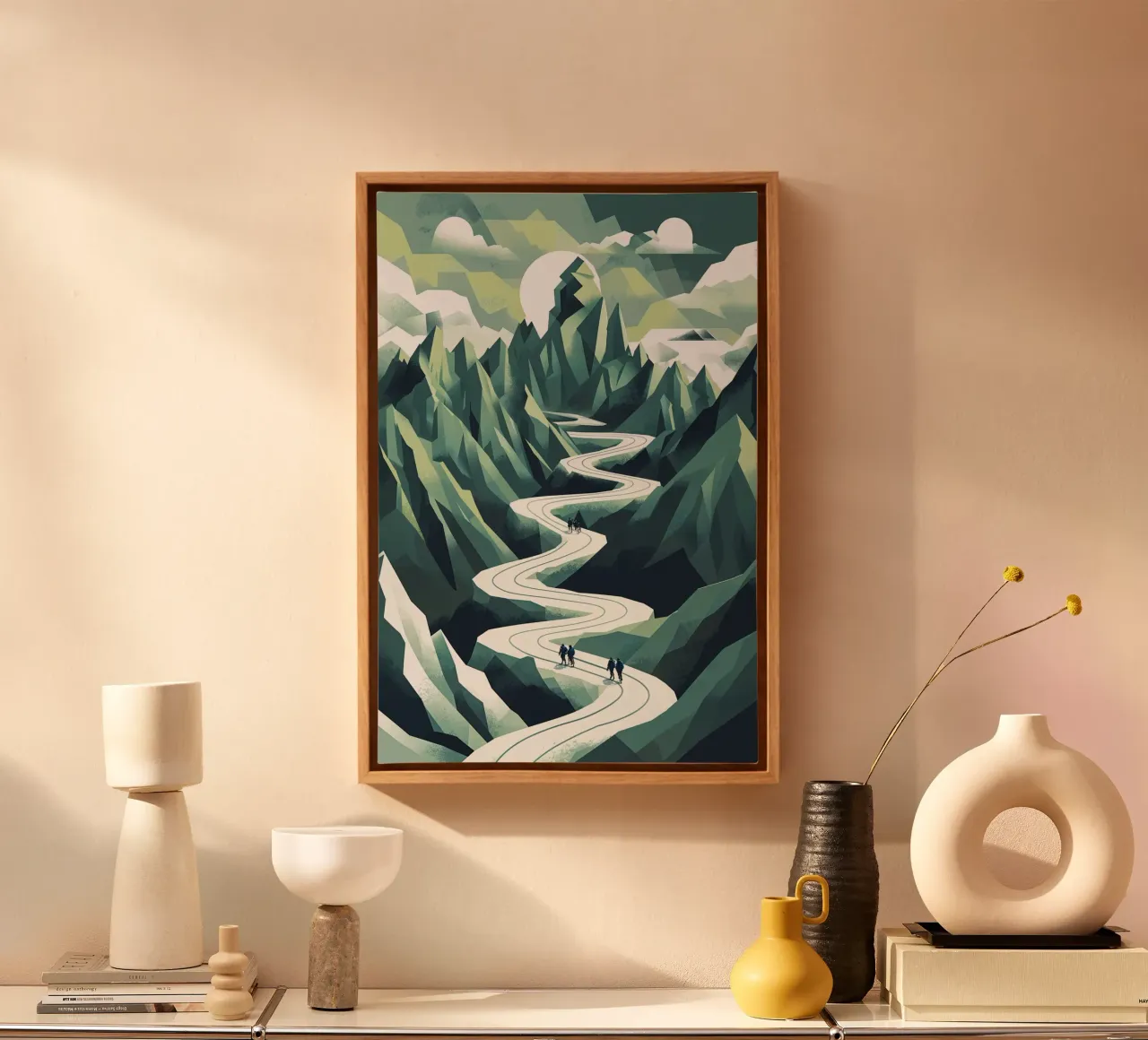 The Winding Paths of Annapurna canvas met Baklijst van AlbertKlee