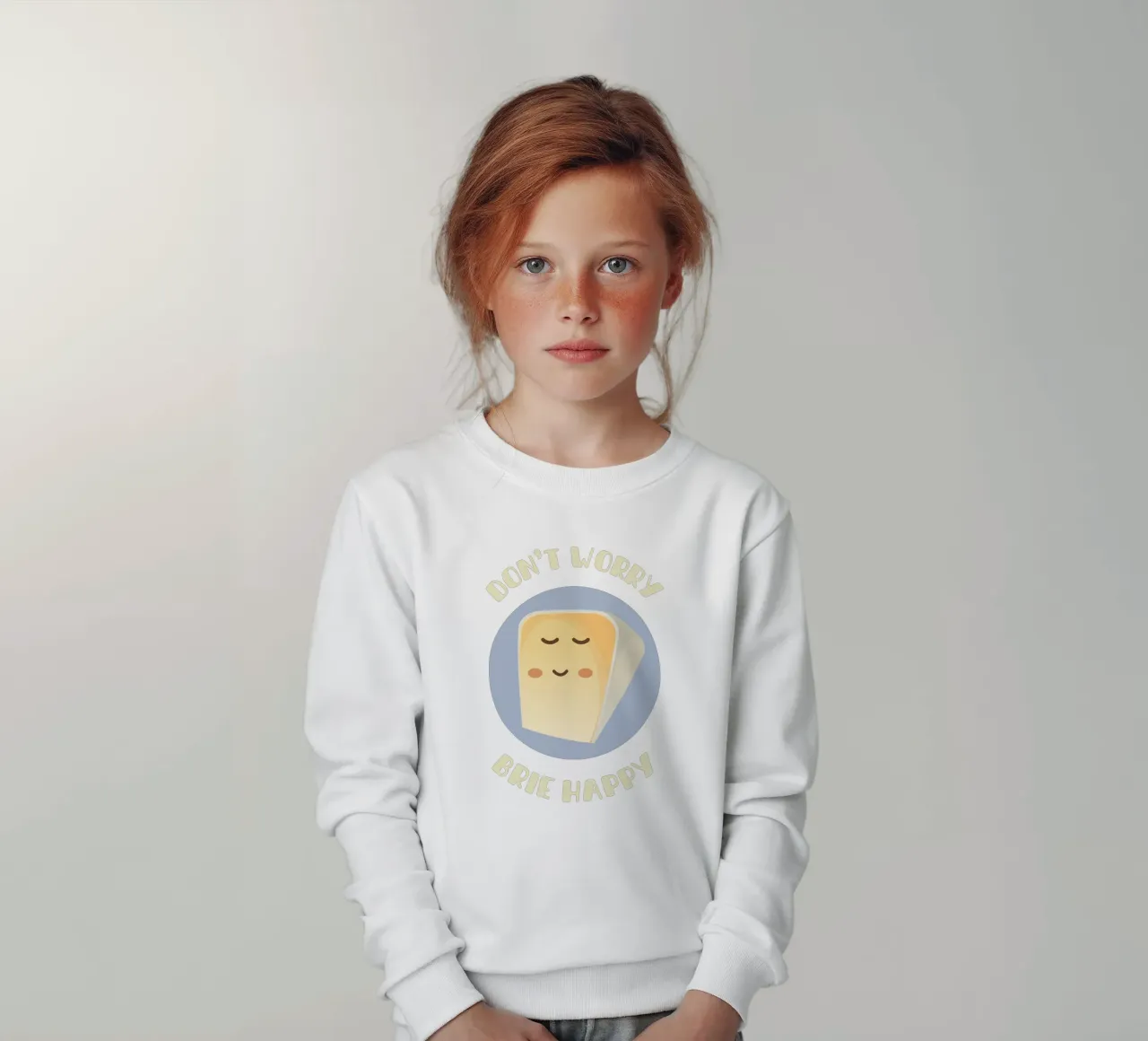 Don't worry brie happy felpa bambino da Punderful Day