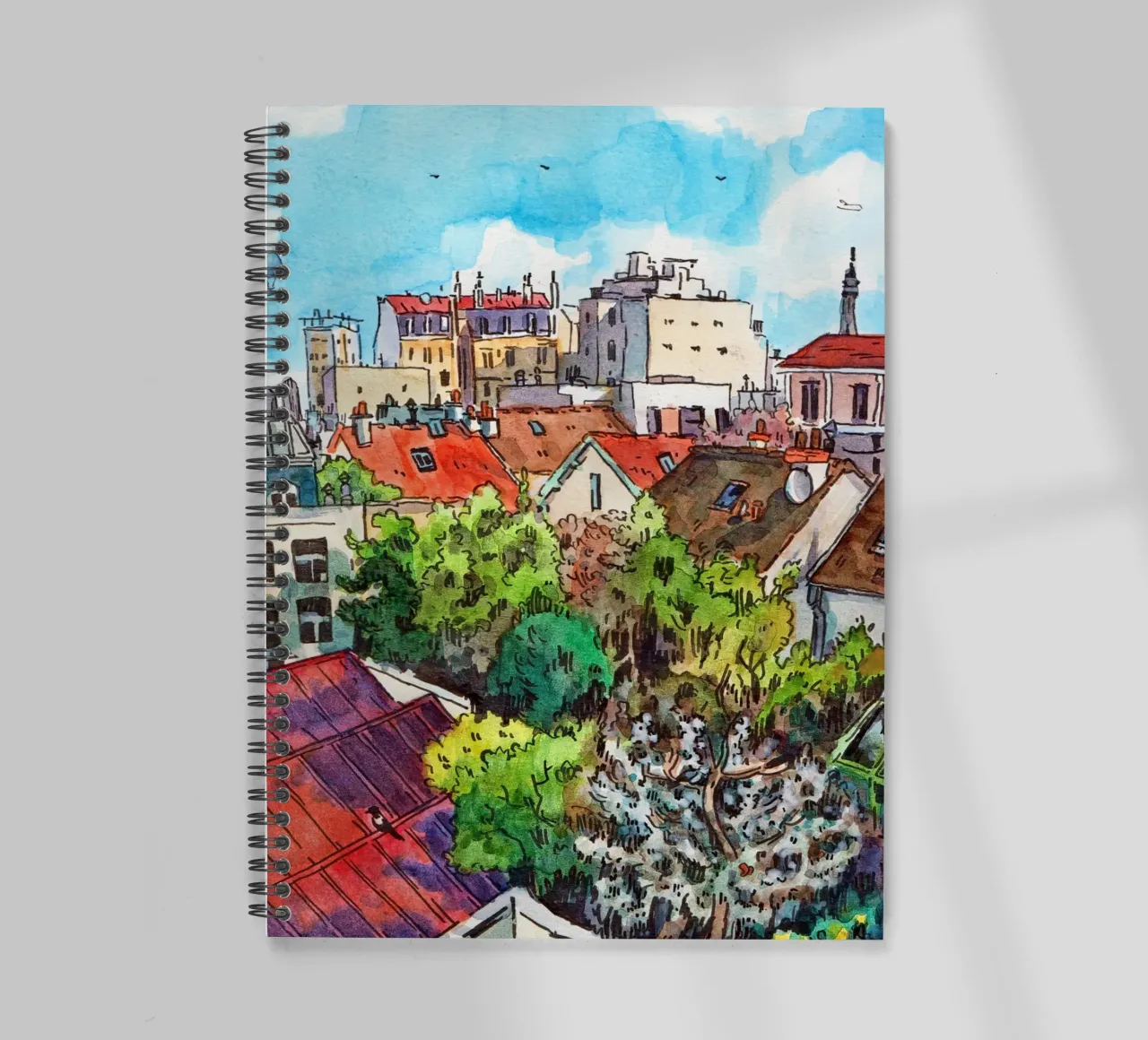 Roofs in Vanves spiral notebook by C.WILL