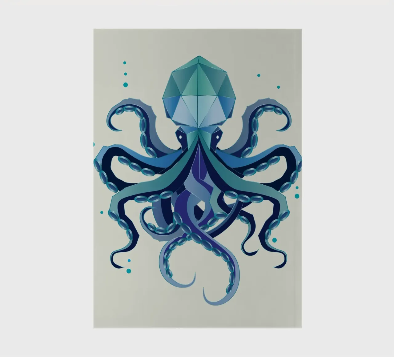 Geometric octopus - Mystical deep-sea creature notebook by namosh