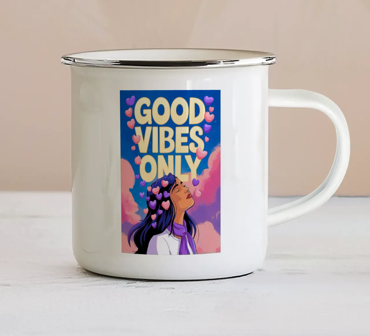 Good Vibes Only enamel mug by logic