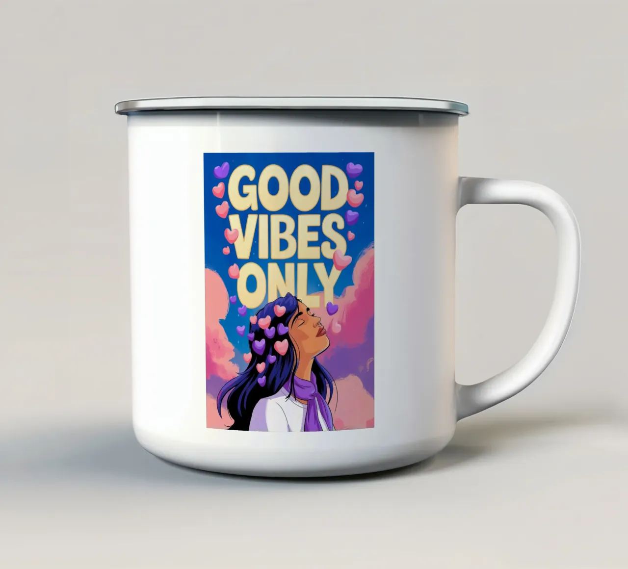 Good Vibes Only enamel mug by logic