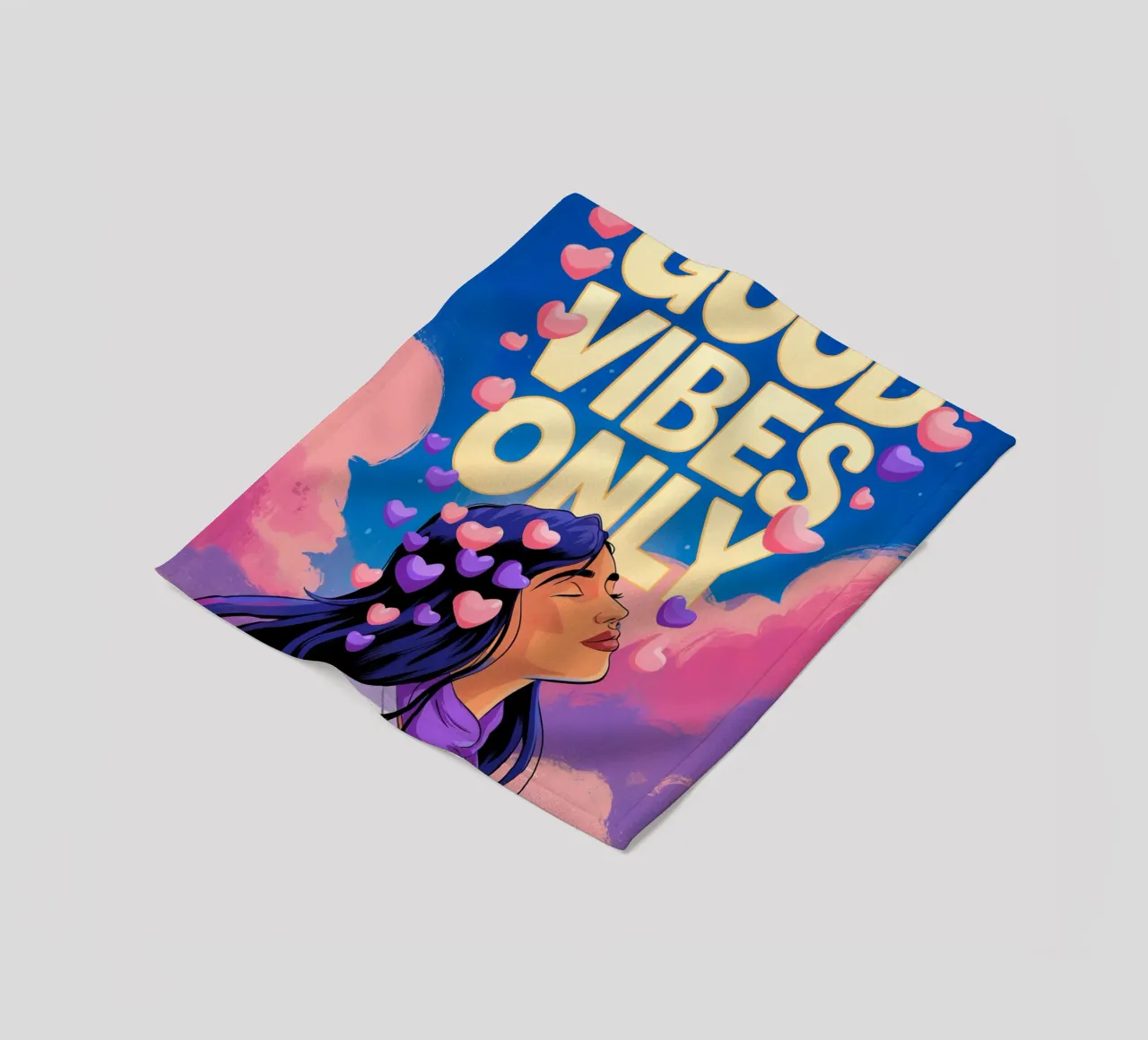 Good Vibes Only fleece blanket by logic