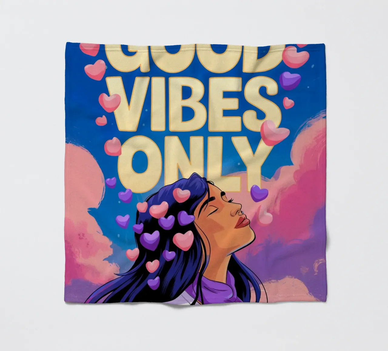 Good Vibes Only fleece blanket by logic