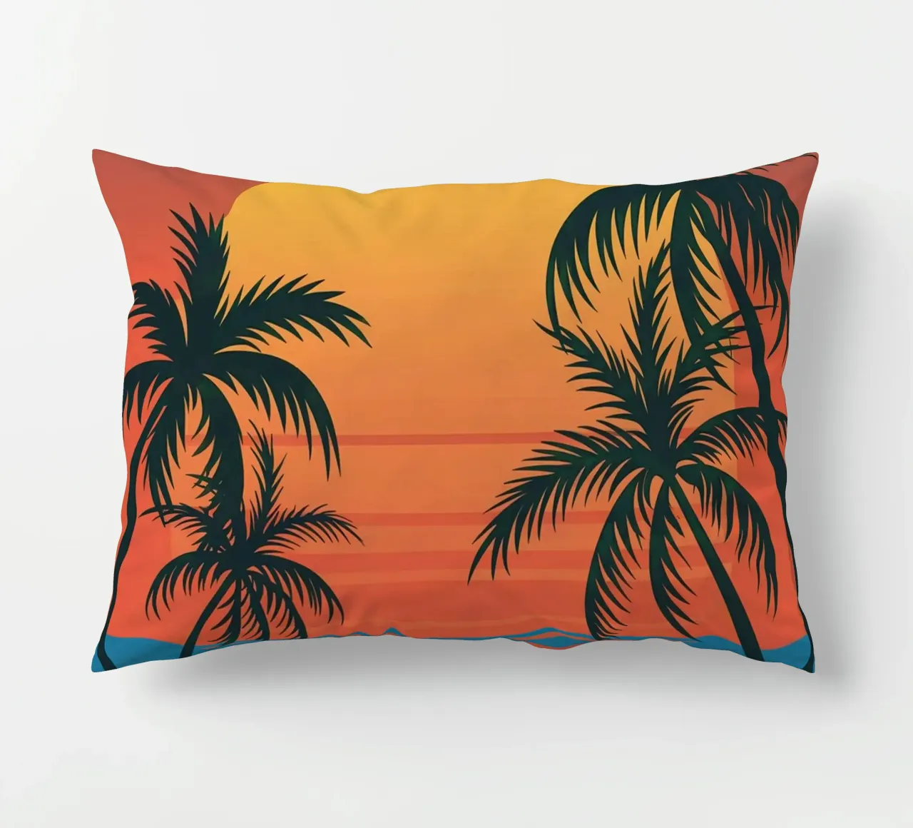 Sunset With Palm Trees decorative cushion by logic
