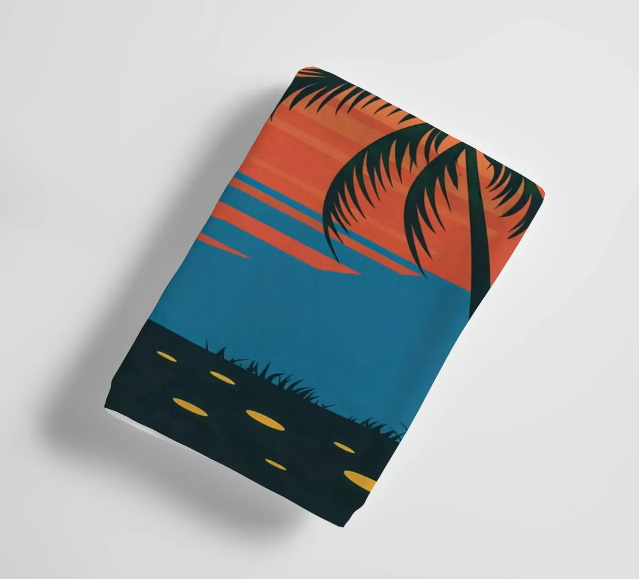 Sunset With Palm Trees towel by logic