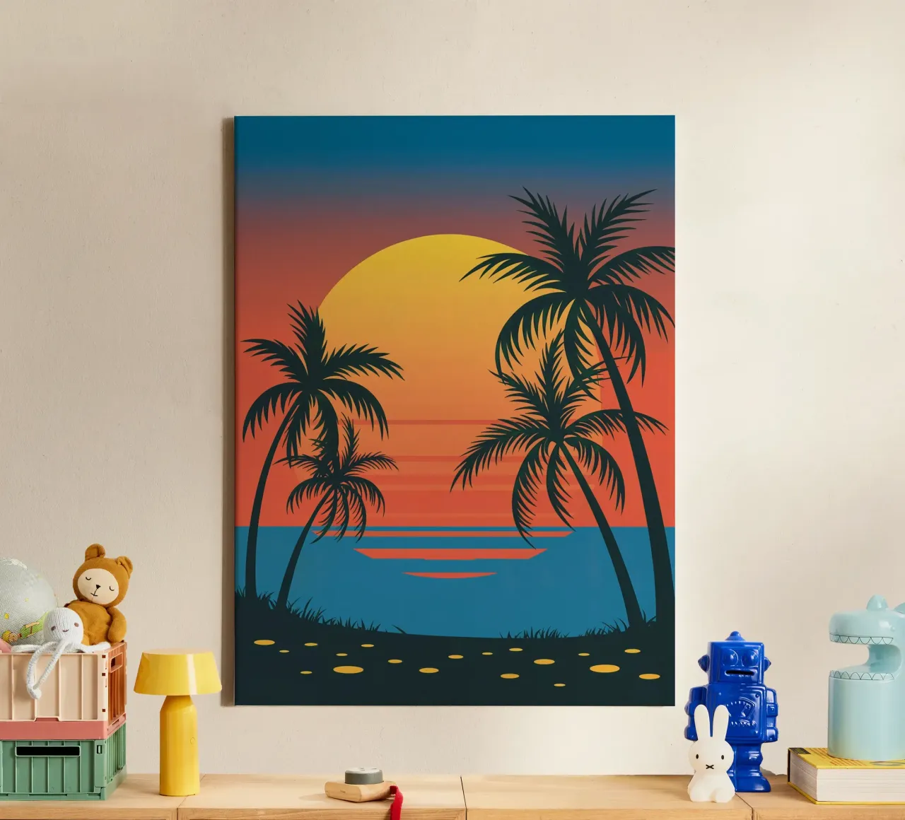 Sunset With Palm Trees canvas by logic
