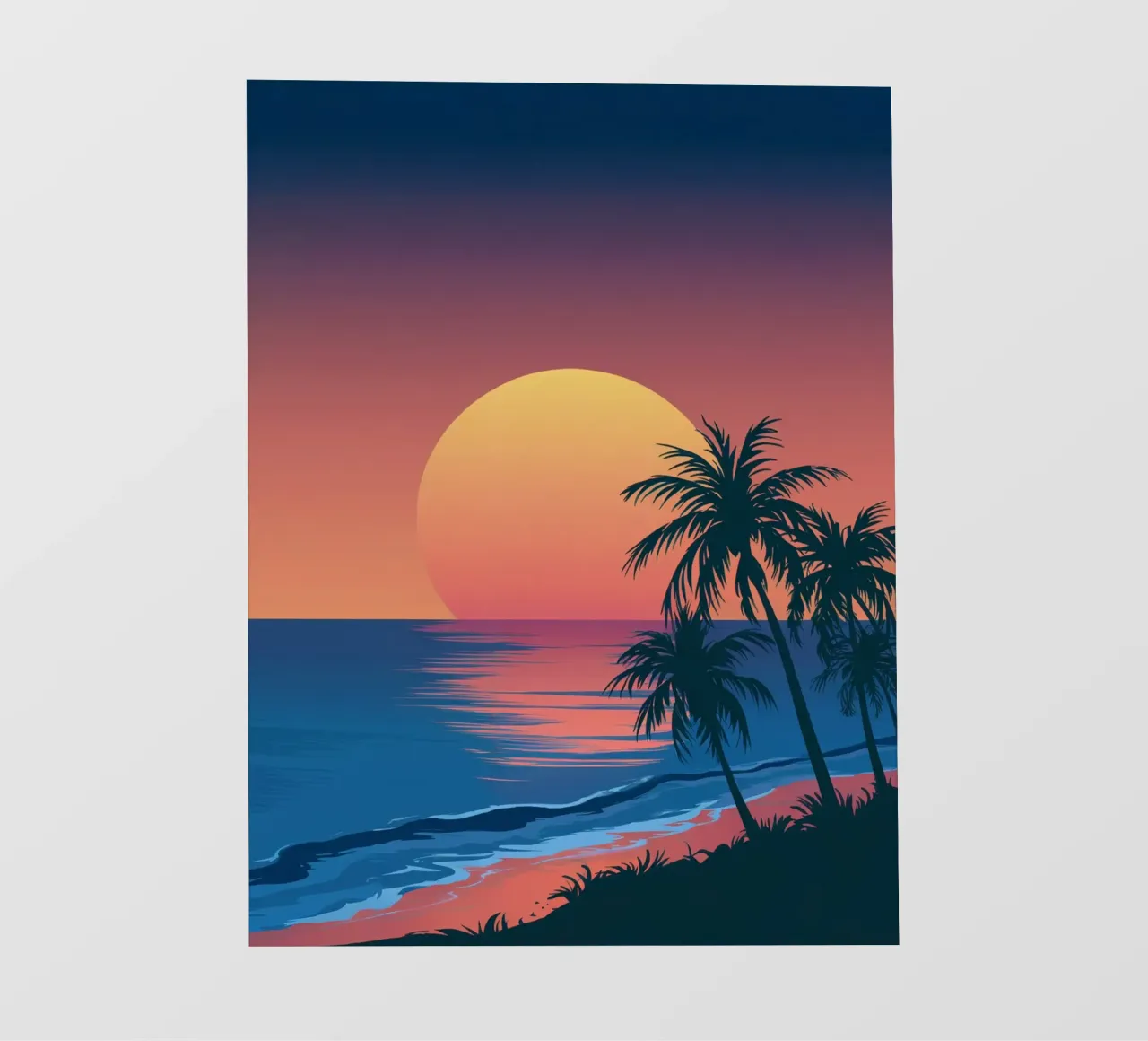 Tramonto con palme pellicola backlit da logic