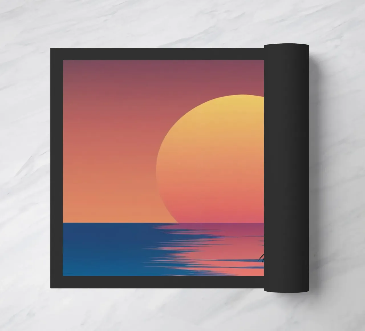 Sunset With Palm Trees doormat by logic