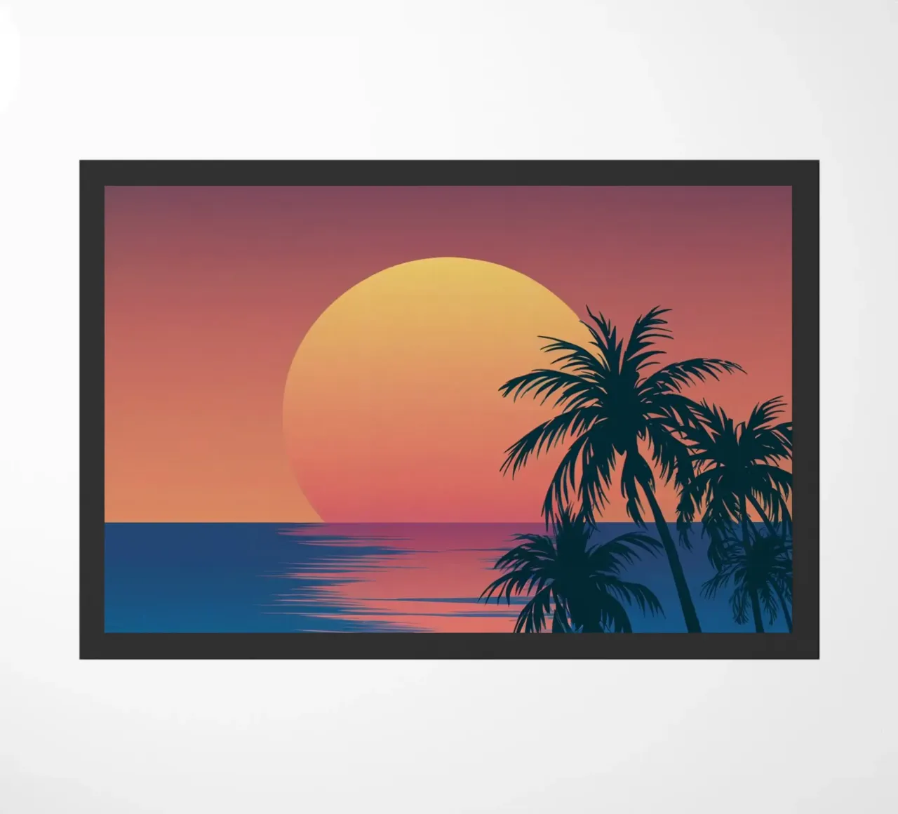 Sunset With Palm Trees doormat by logic