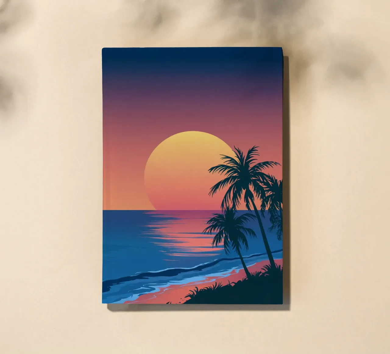 Zonsondergang met palmbomen notitieboek van logic