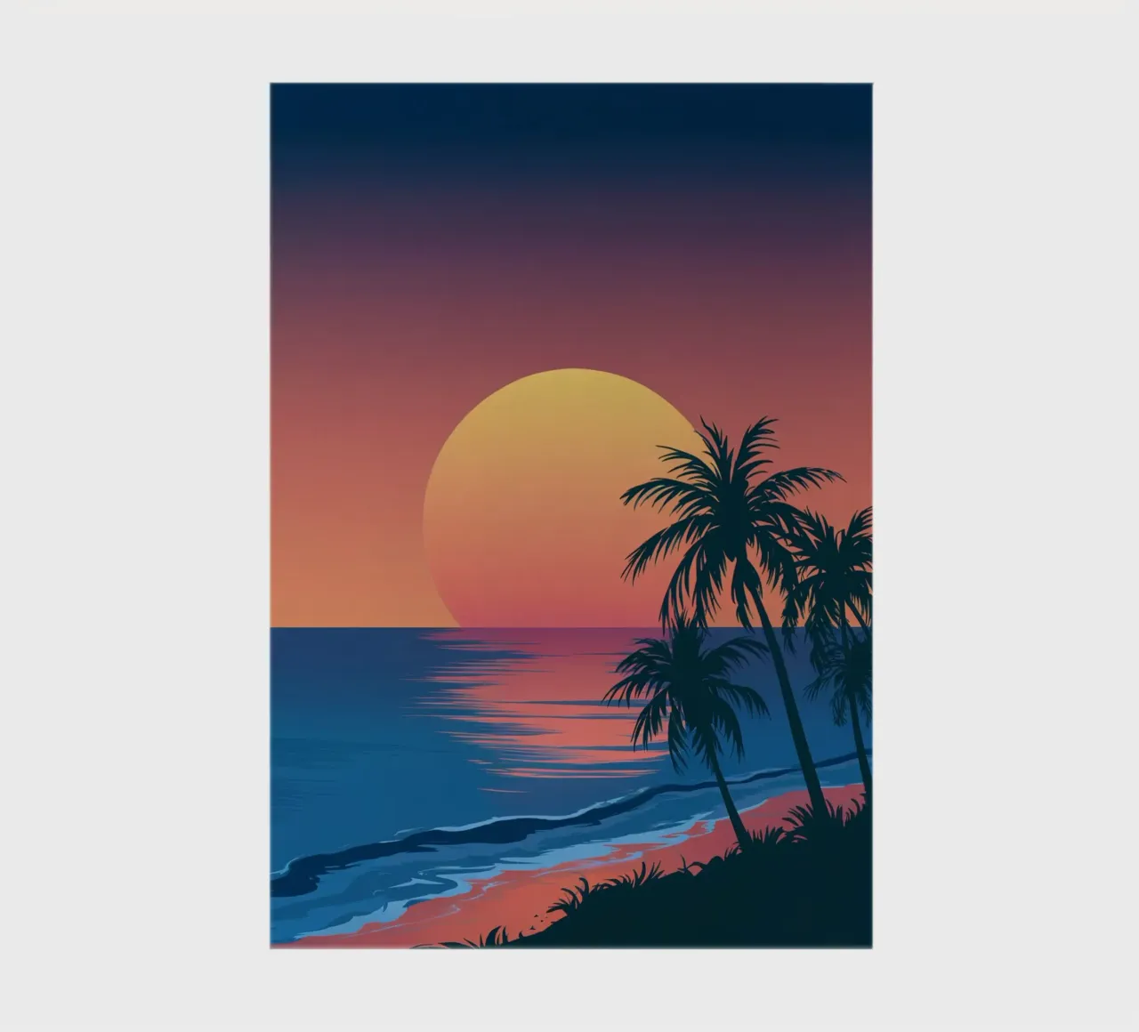 Zonsondergang met palmbomen notitieboek van logic