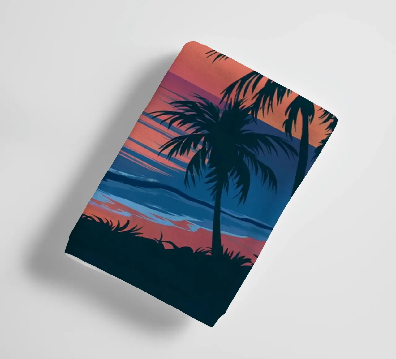 Sunset With Palm Trees towel by logic