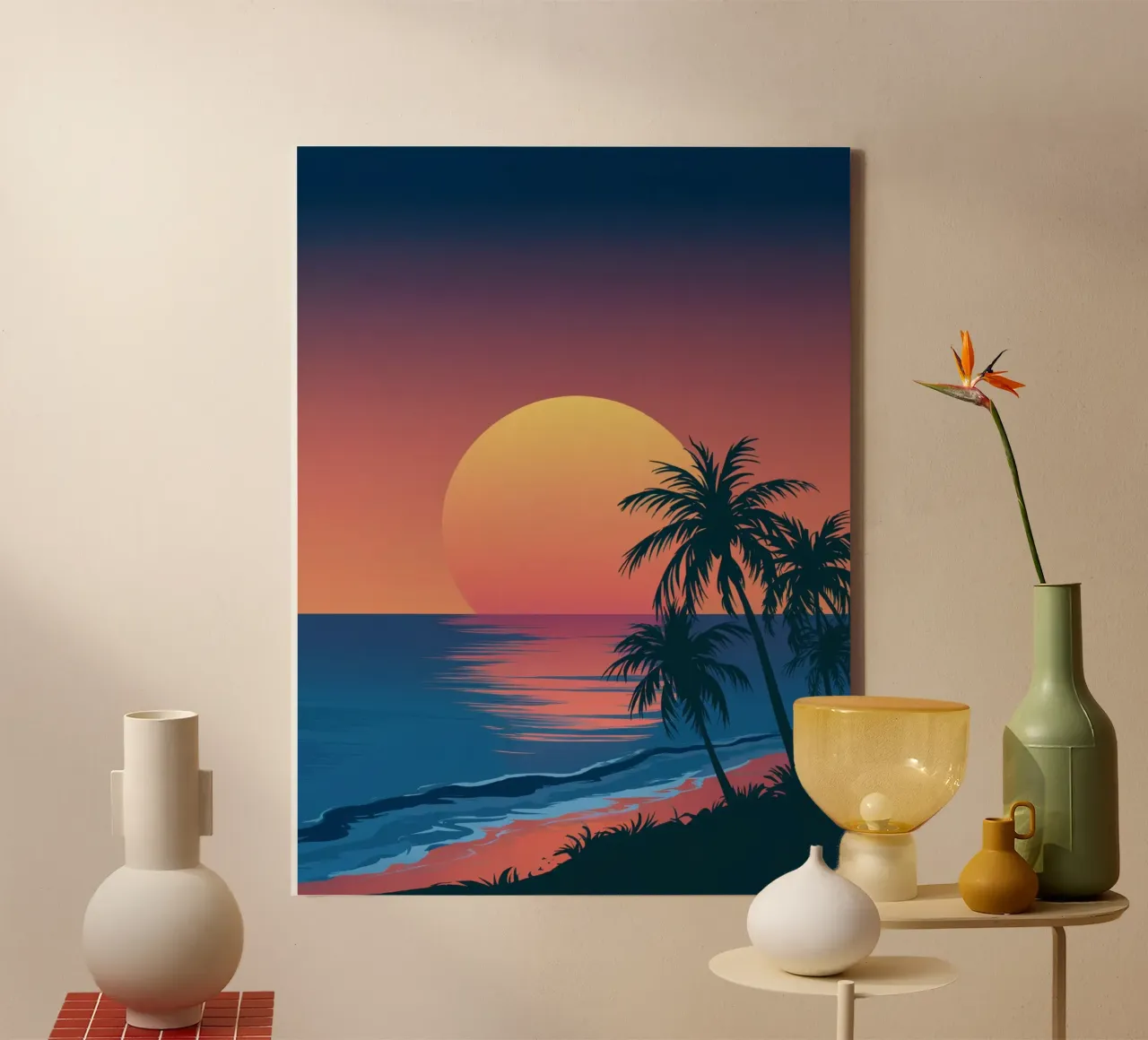 Sunset With Palm Trees canvas by logic