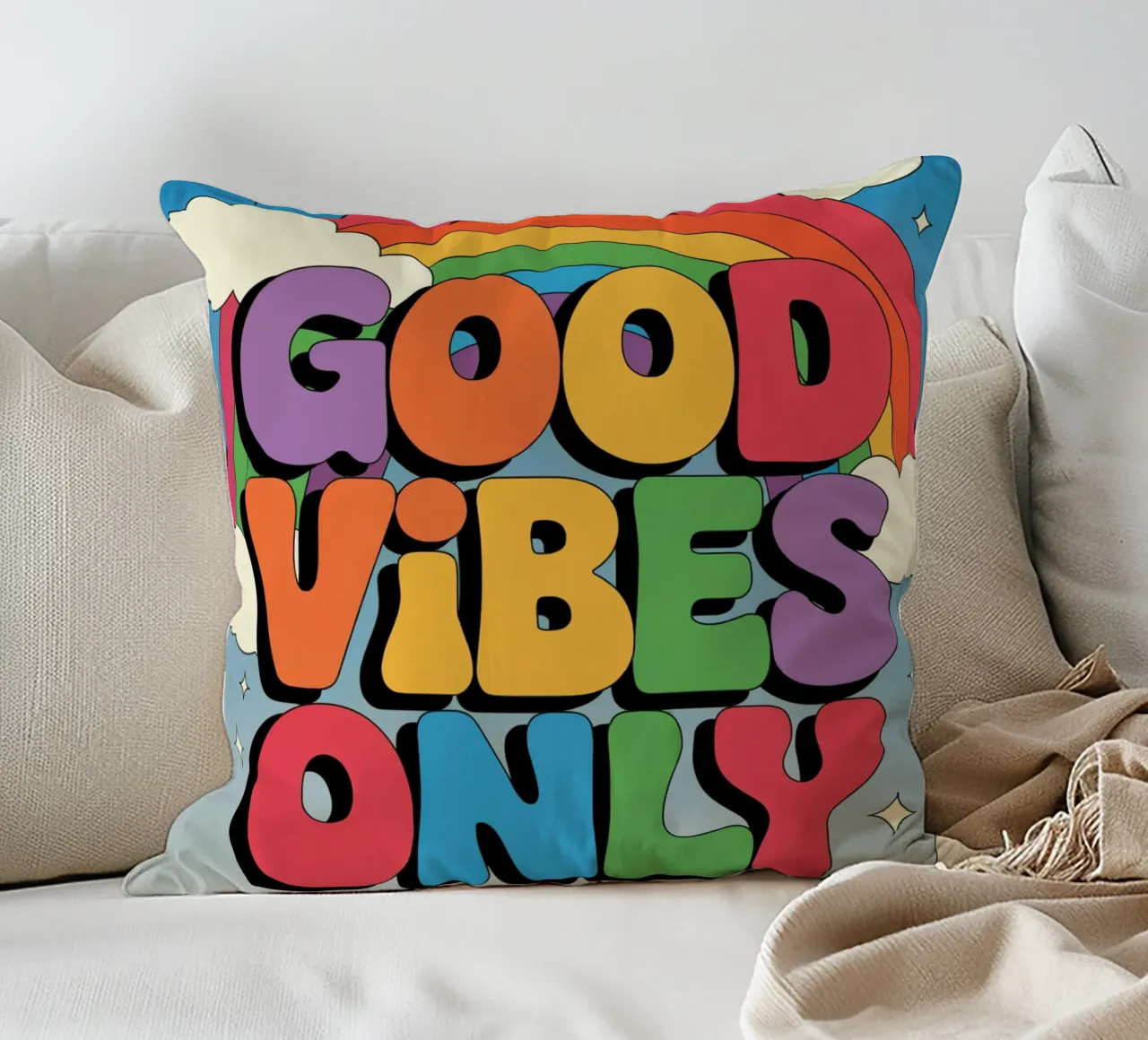 Sunset With Palm Trees decorative cushion by logic