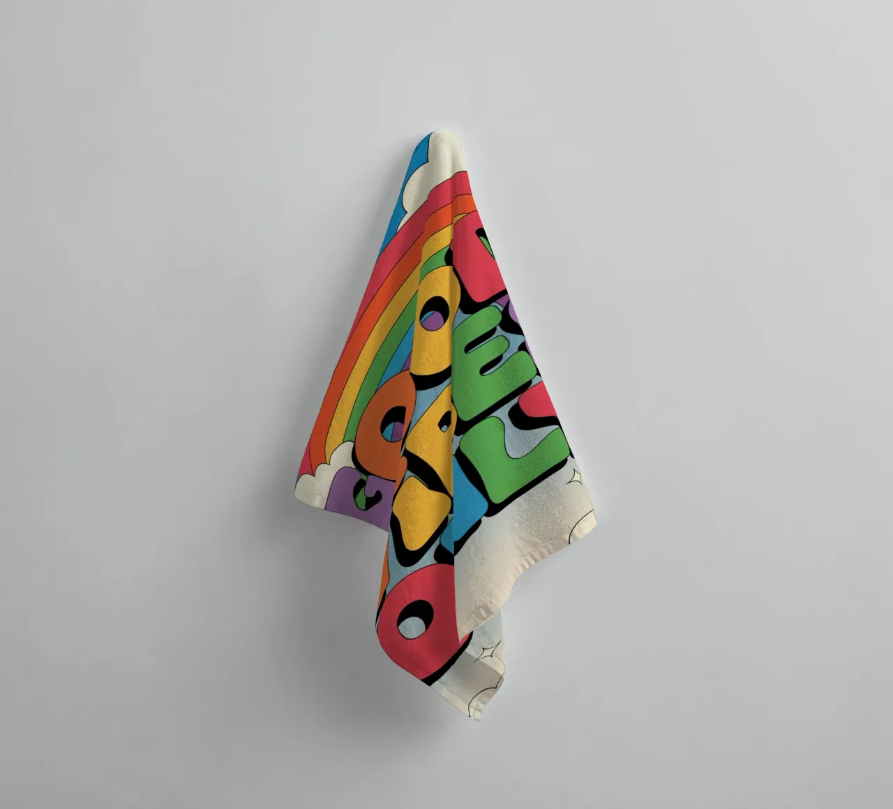 Sunset With Palm Trees towel by logic