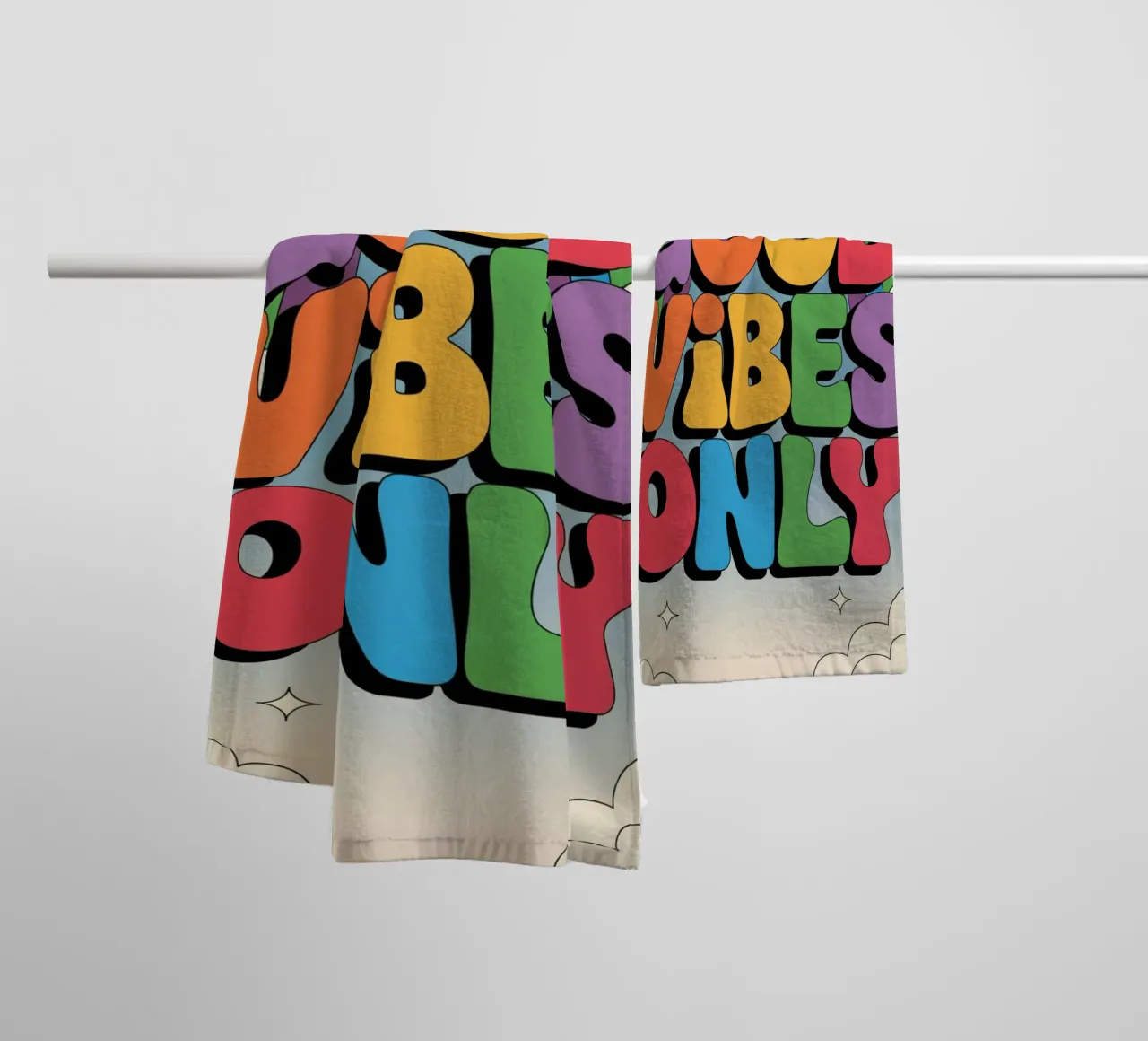 Sunset With Palm Trees towel by logic