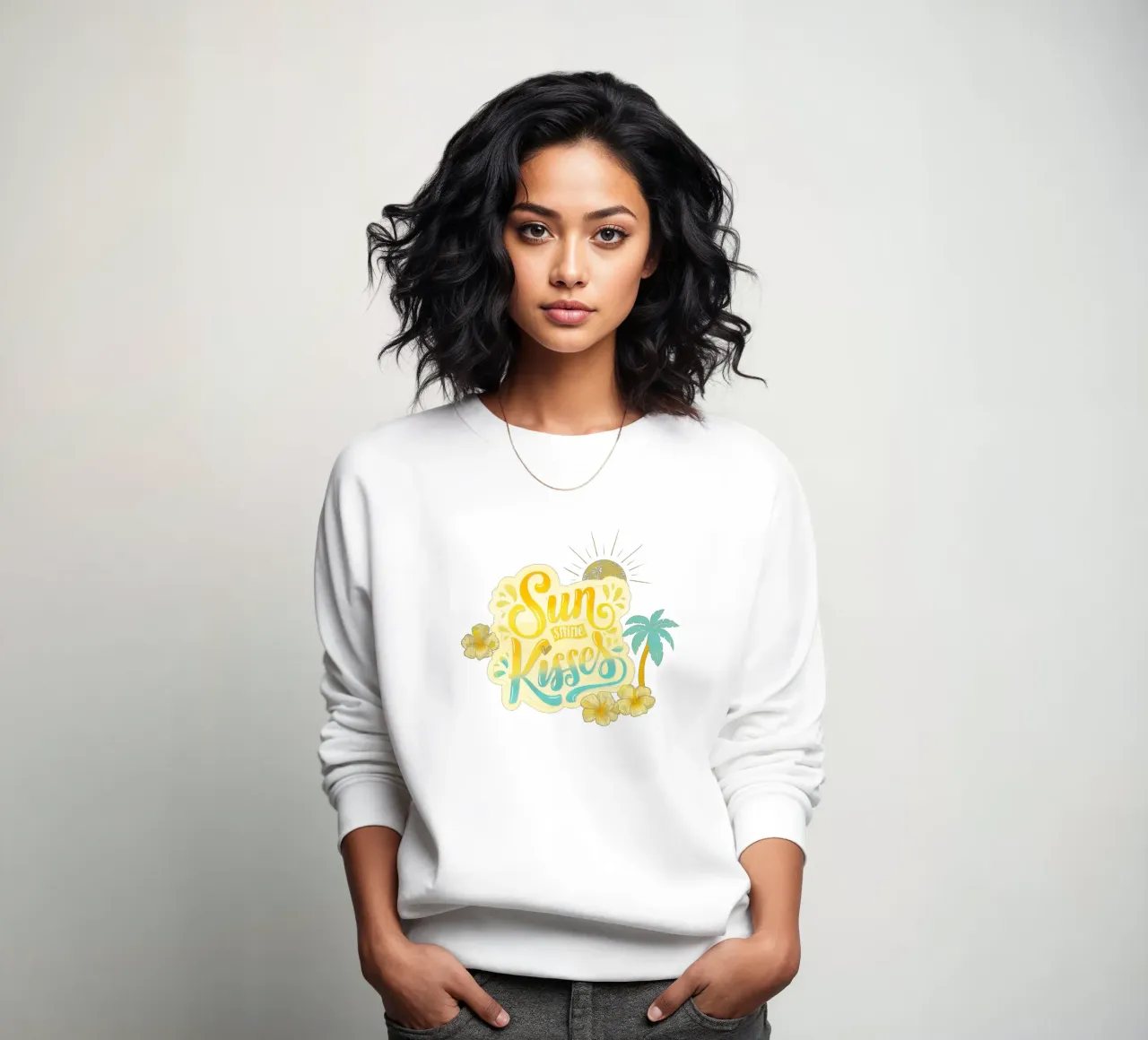 Sunshine Kisses. Summer, Palm Trees and Good Vibes. sudadera de CalliLetters
