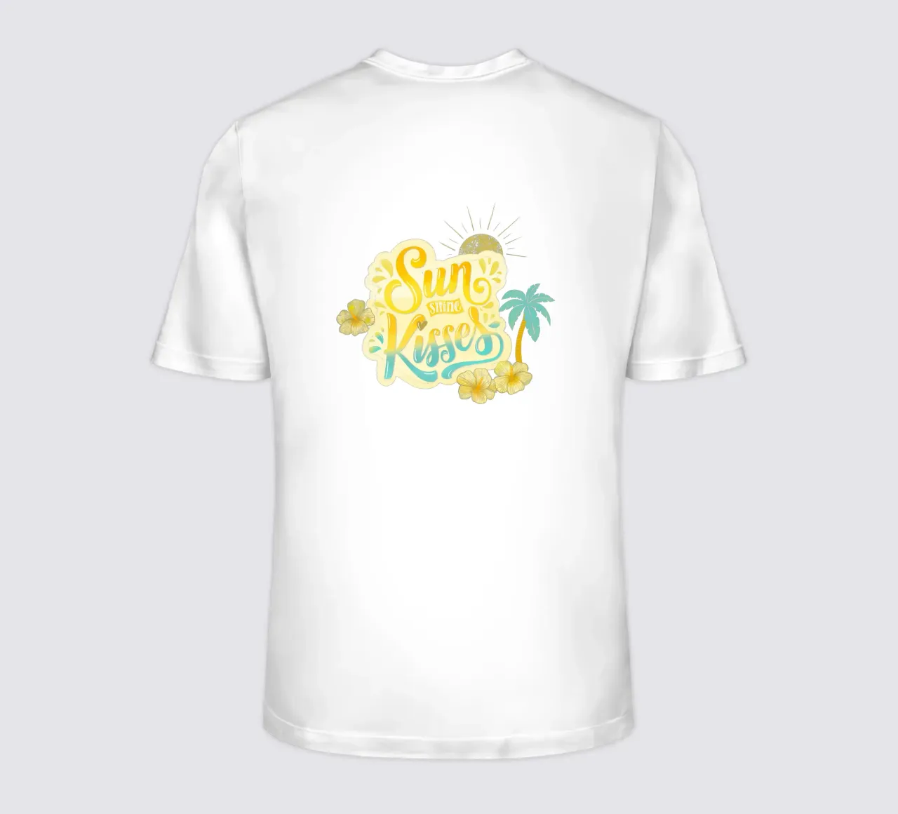 Sunshine Kisses. Summer, Palm Trees and Good Vibes. t-shirt da CalliLetters