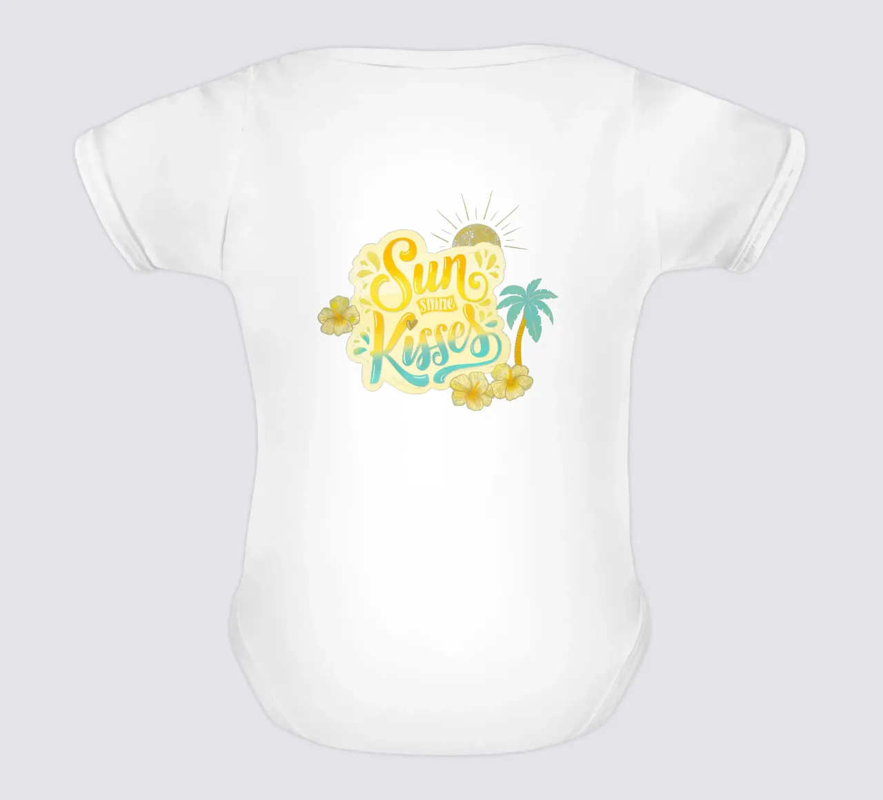 Sunshine Kisses. Summer, Palm Trees and Good Vibes. body neonato maniche corte da CalliLetters