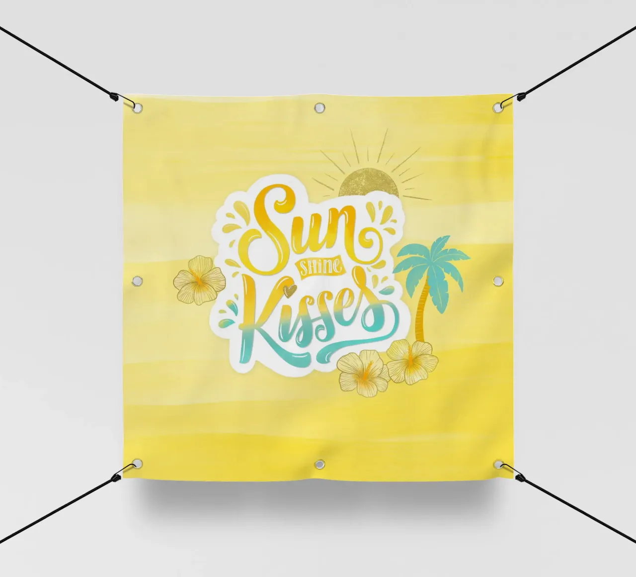 Sunshine Kisses. Summer, Palm Trees and Good Vibes. telo in pvc da CalliLetters