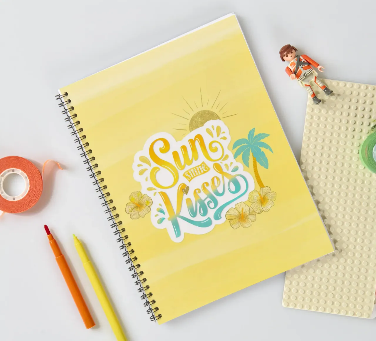 Sunshine Kisses. Summer, Palm Trees and Good Vibes. spiral notebook by CalliLetters