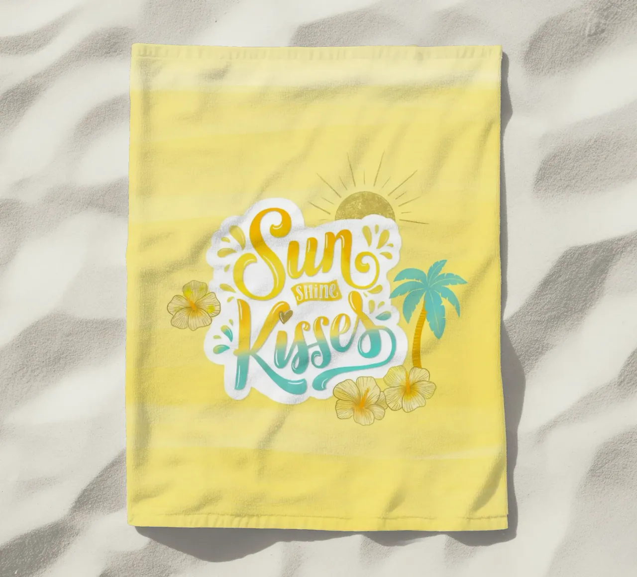 Sunshine Kisses. Summer, Palm Trees and Good Vibes. telo mare da CalliLetters