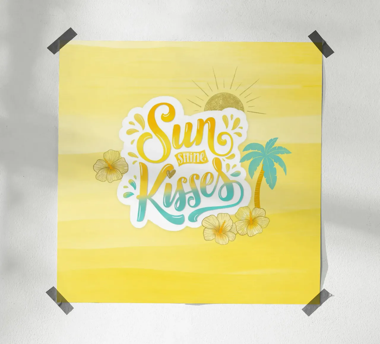 Sunshine Kisses. Summer, Palm Trees and Good Vibes. carta hahnemühle da CalliLetters