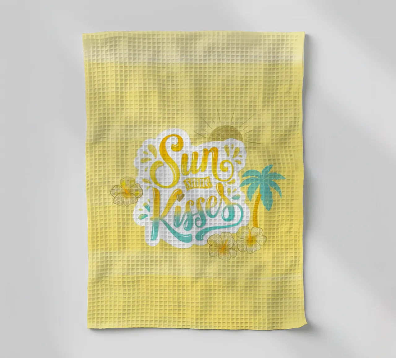 Sunshine Kisses. Summer, Palm Trees and Good Vibes. canovaccio da cucina da CalliLetters
