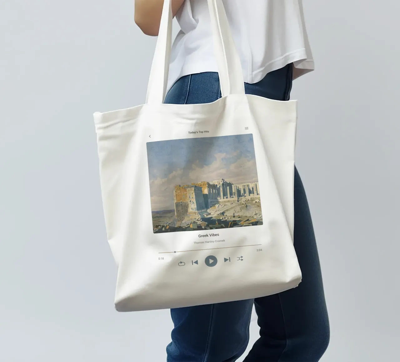 Griekse sferen jute draagtas van Vintagrafica