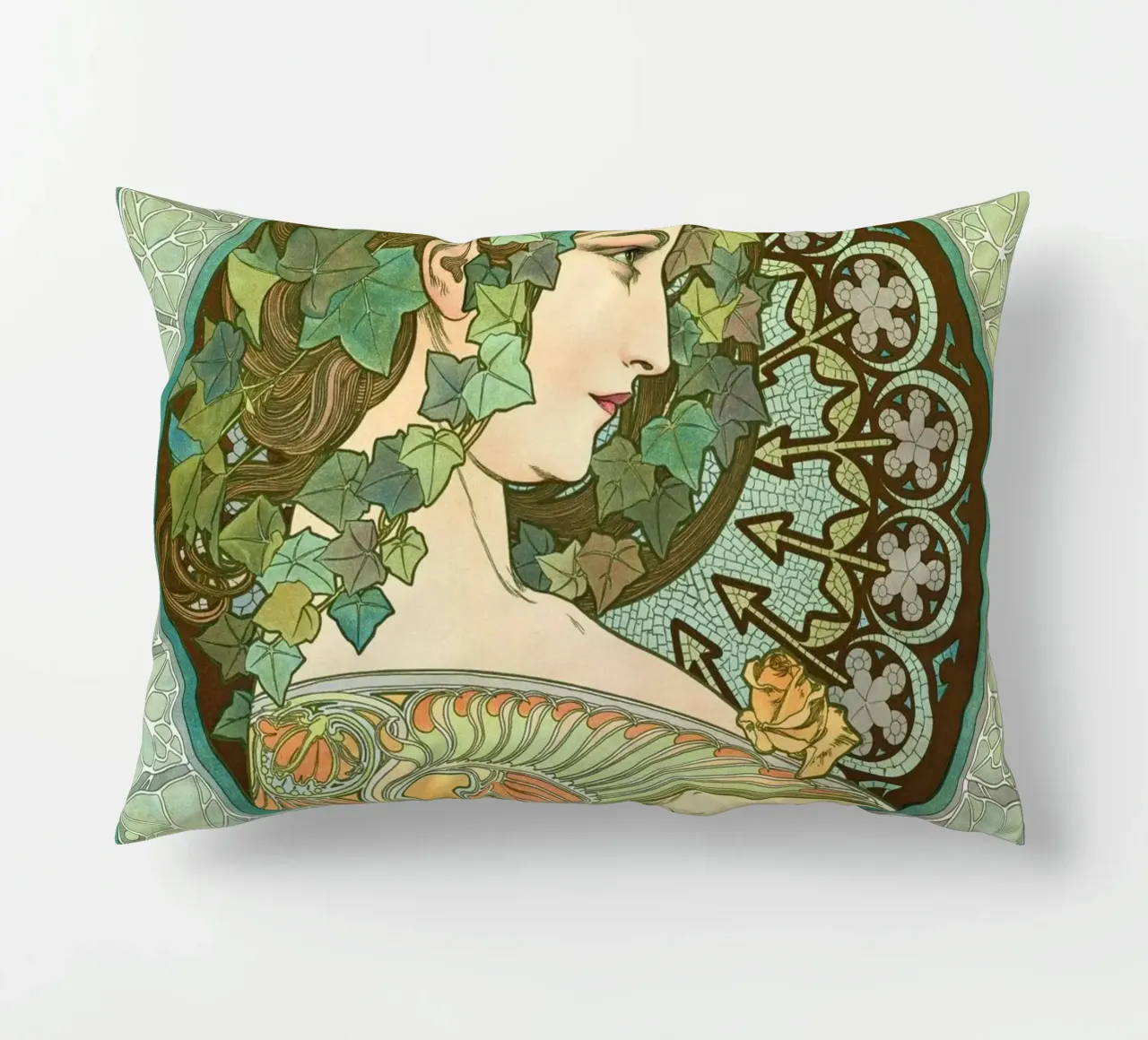 Alphonse Mucha - Edera cuscino da Timeless Artworks