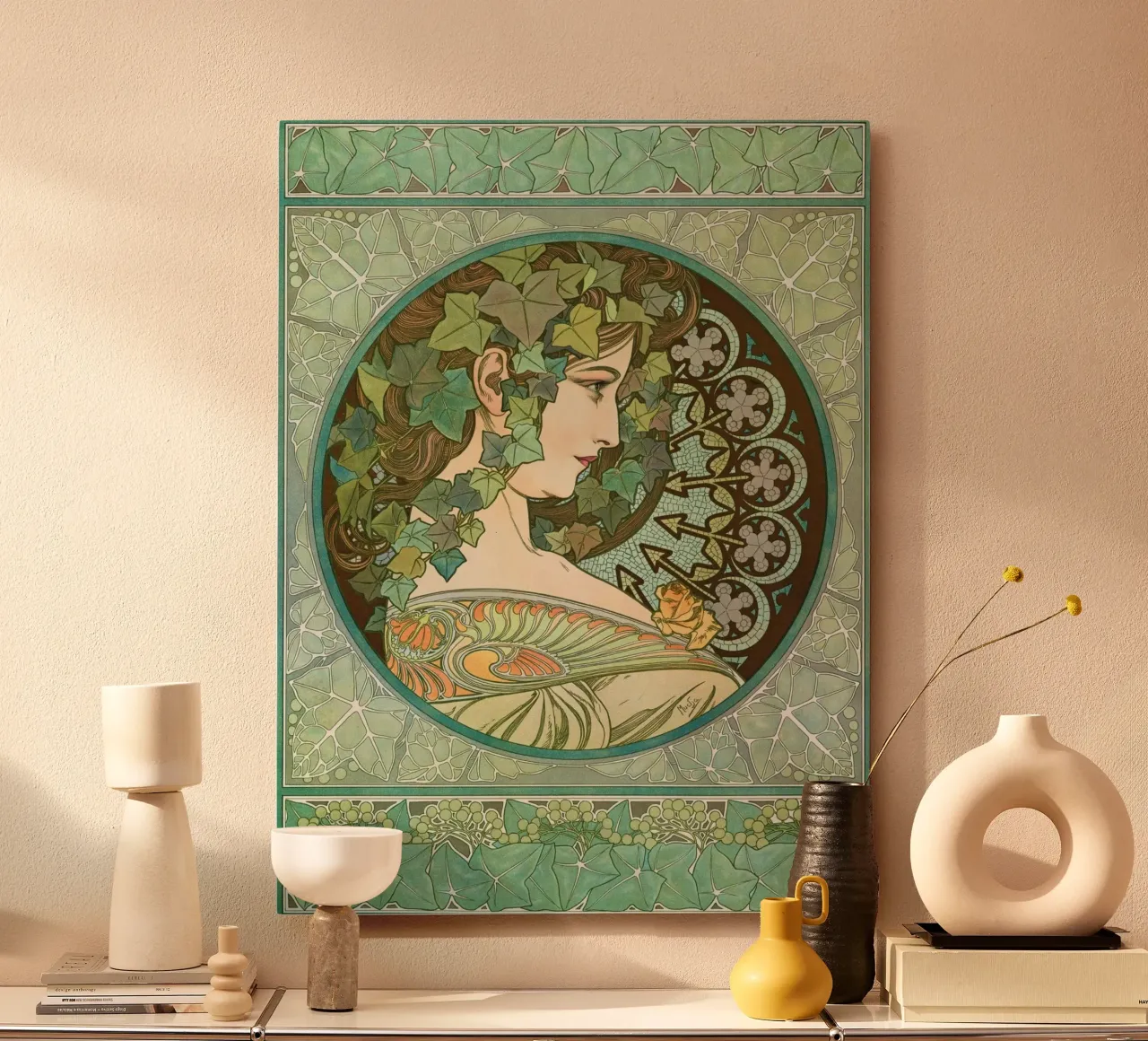 Alphonse Mucha - Edera alluminio dibond da Timeless Artworks