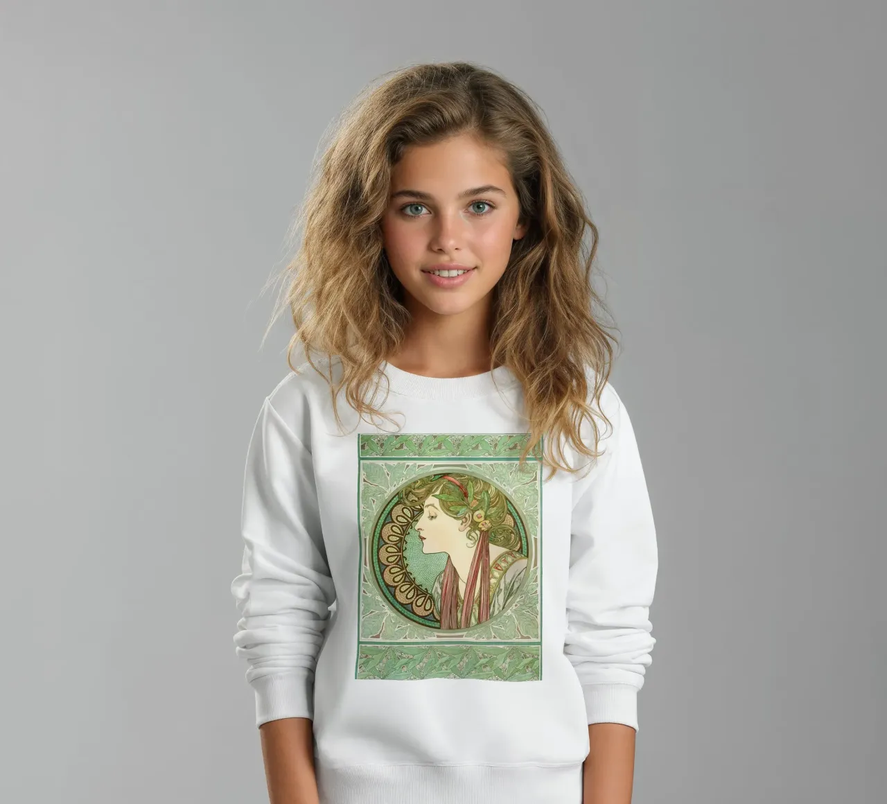 Alphonse Mucha - Alloro felpa bambino da Timeless Artworks