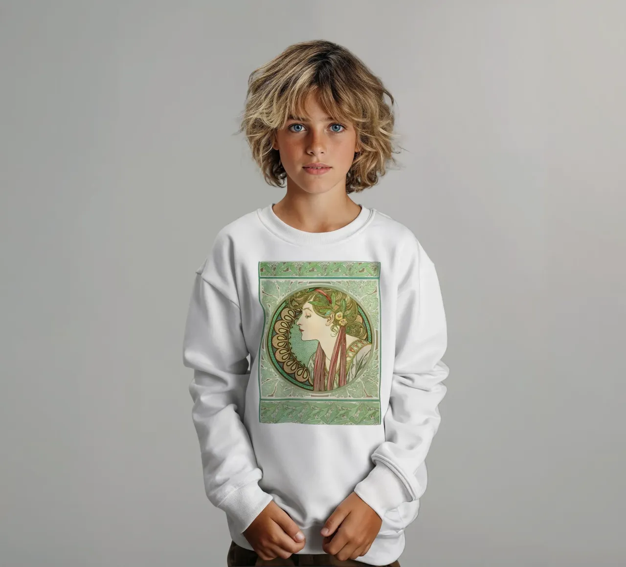 Alphonse Mucha - Alloro felpa bambino da Timeless Artworks