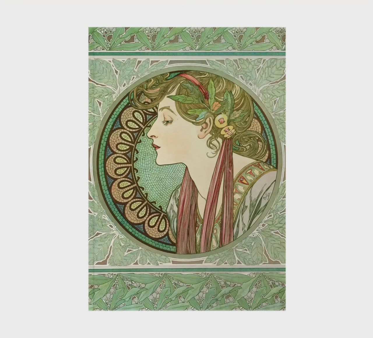 Alphonse Mucha - Lorbeer Notizbuch von Timeless Artworks