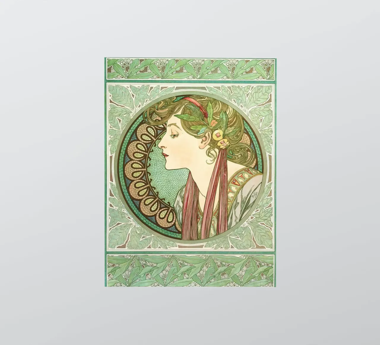 Alphonse Mucha - Laurel sticker by Timeless Artworks