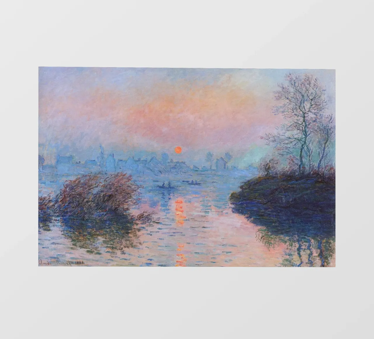 Claude Monet - Sunset on the Seine at Lavacourt pellicola backlit da Timeless Artworks