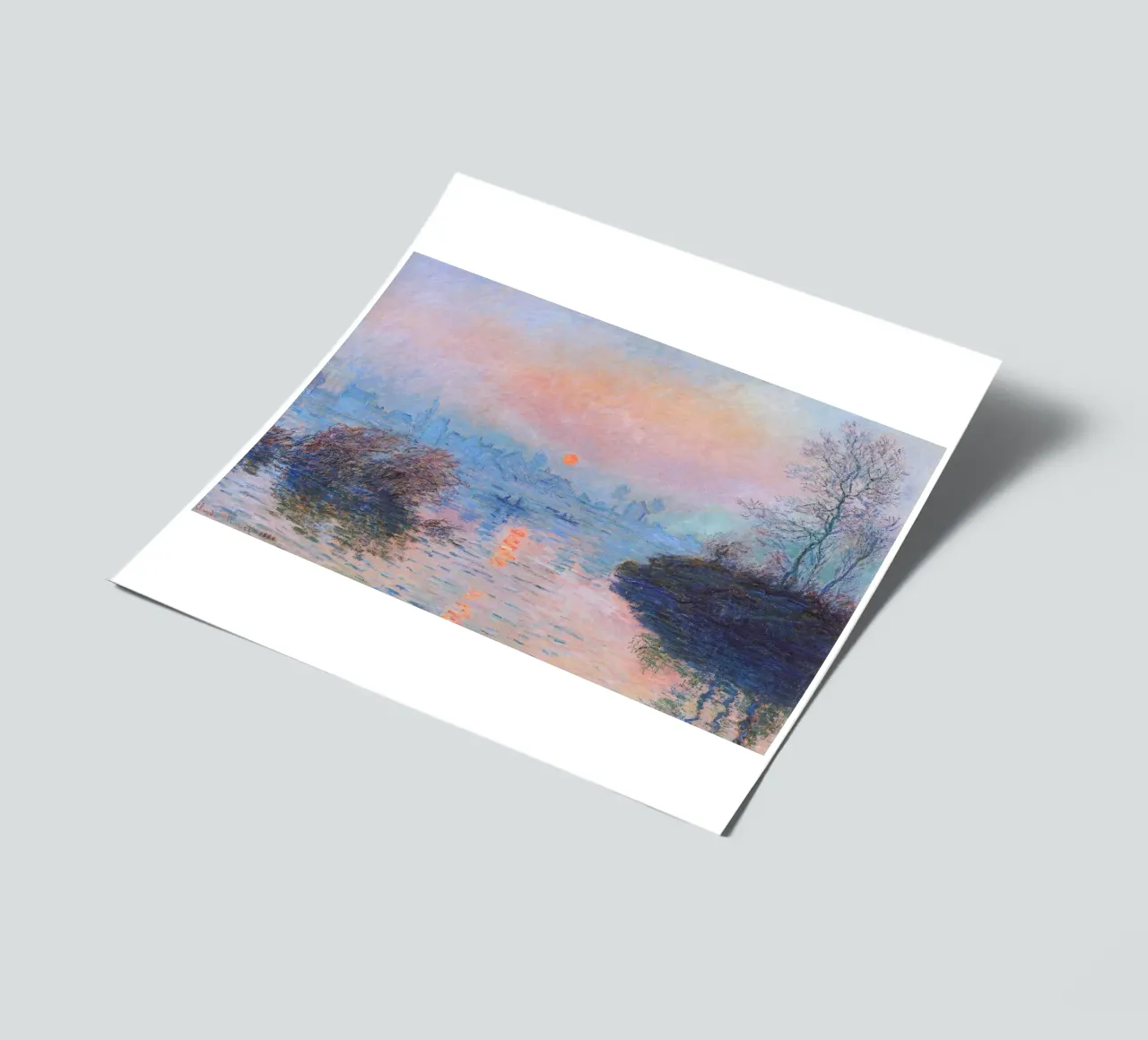 Claude Monet - Sunset on the Seine at Lavacourt foglio adesivo da Timeless Artworks