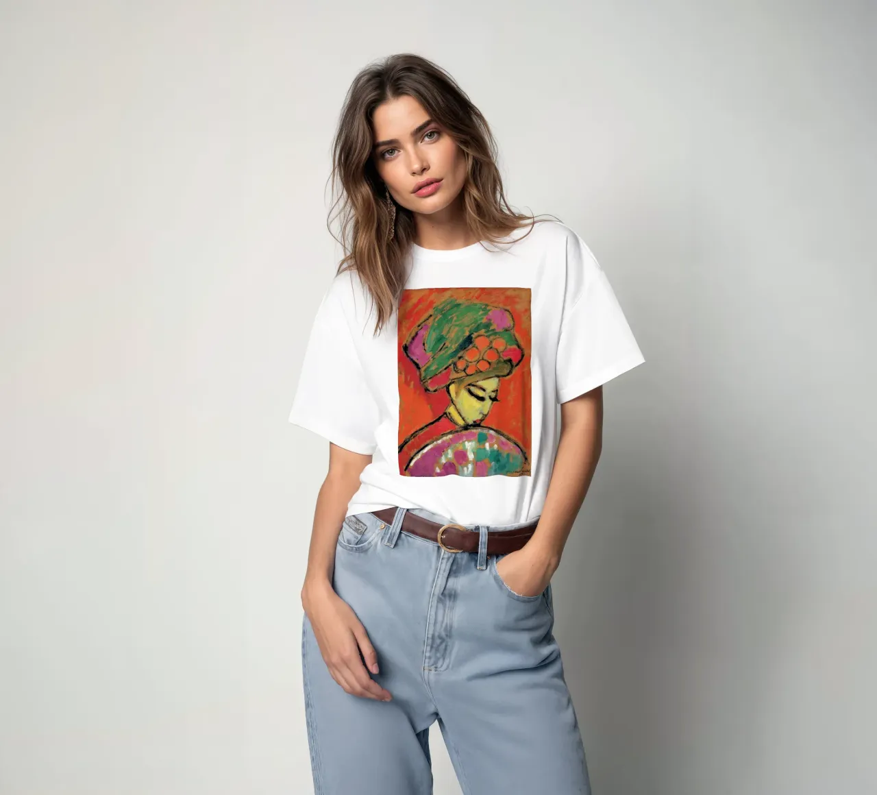 Alexej von Jawlensky - Ragazza con cappello a fiori, 1910 t-shirt da Timeless Artworks