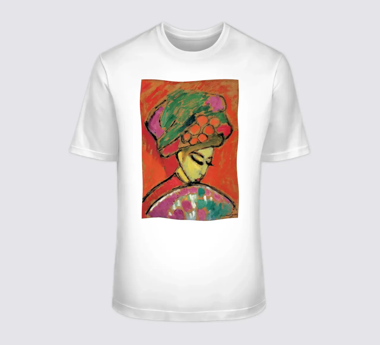 Alexej von Jawlensky - Ragazza con cappello a fiori, 1910 t-shirt da Timeless Artworks